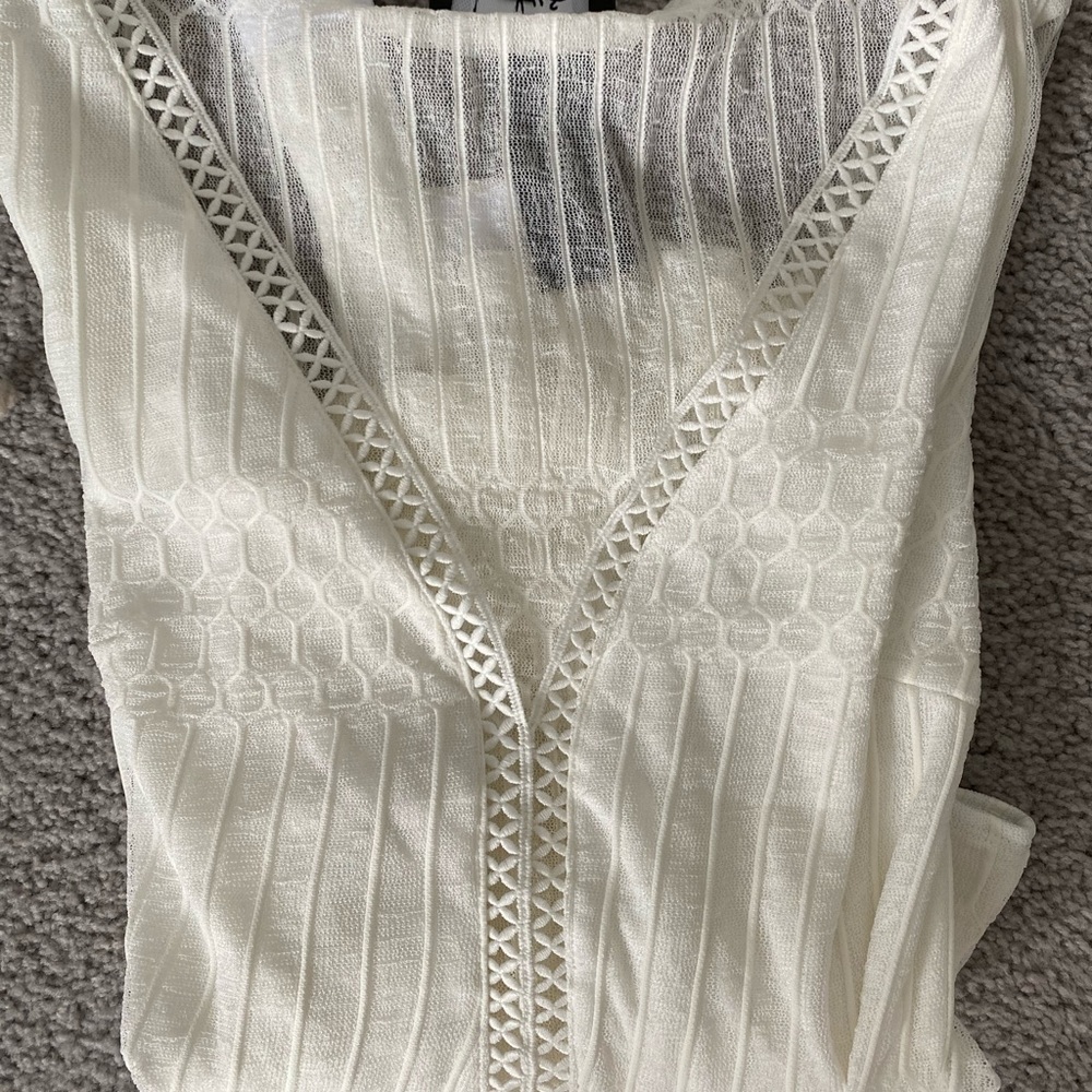 NEW LULUS WHITE, LONG SLEEVE BODY SUIT